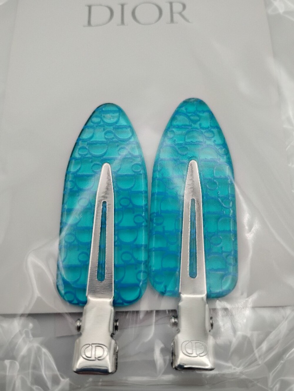 Dior Blue and Red Textured Hair Clips BRAND NEW -AUTHENTIC - Picture 10 of 10
